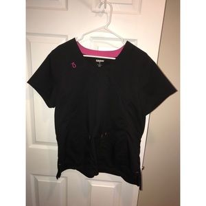 Scrubstar black and pink scrub top